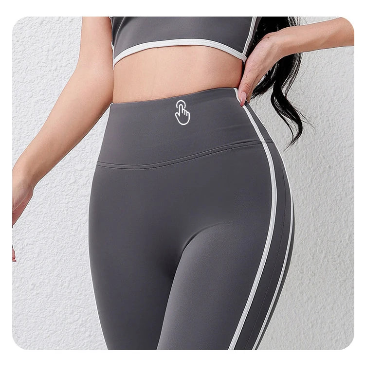 Women's plus Size Fitness Flare Yoga Pants Four-Way Stretch Breathable Full Length Elastic Waist Hip Lifting Yoga Trousers