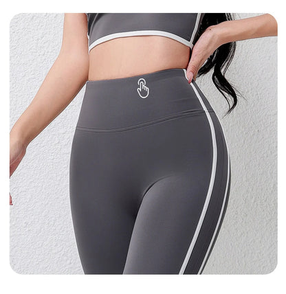 Women's plus Size Fitness Flare Yoga Pants Four-Way Stretch Breathable Full Length Elastic Waist Hip Lifting Yoga Trousers