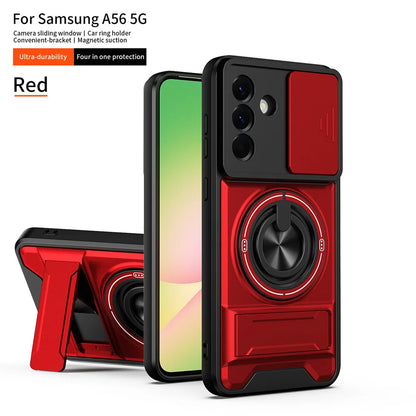 Magnetic Ring Holder Phone Case for Samsung Galaxy A56 A55 A37 A36 A35 A34 A26 A17 A16 A15 A14 4G 5G Slide Camera Protect Cover