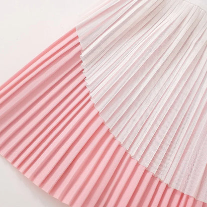 Kids Girls Skirts Quick-Dry Sports Skort Kawaii Pink Blue Badminton and Tennis Sports Pleated Skirt Teenage