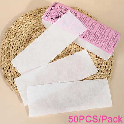 20/50/100Pcs Wax Band Hair Removal Depilation Strips Nonwoven Cloth Body Leg Arm Eyebrow Hair Remove Wax Paper Rolls Beauty Tool