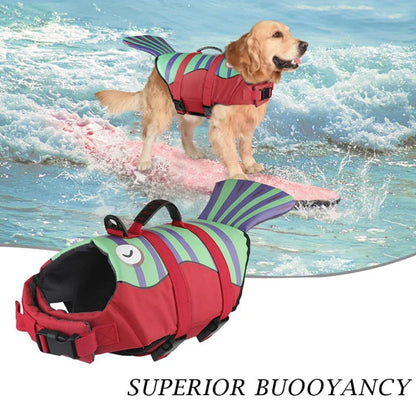 Pet Dog Life Jacket Enhanced Buoyancy Small Dogs Swimming Clothes Safety Vest with Handle for Medium Large Dog Surfing Costume