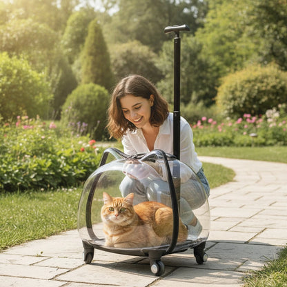 Pet Carrier with Wheels Sturdy Wheeled Pet Carrier Sturdy Small for Cats, Travel, Vet Visits