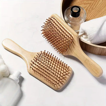 Natural Wood Comb Bamboo Air Cushion Comb High Elastic Head Smooth Hair Not Knotted Practical Comb Hair Loss Massage Brush