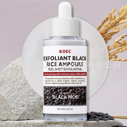 KOEC Exfoliant Black & White Rice Ampoule Facial Serum Peel Shot Exfoliating Cleans Blackhead Pore Brightening Remove Dead Skin
