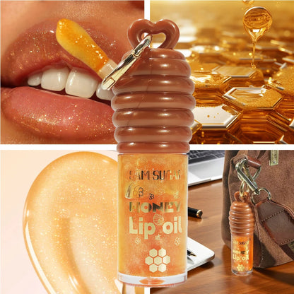 SAM SUGAR 2-Color Honey Essence Lip Oil Long-Lasting Moisture, Reduces Lip Lines Transparent Hydrating Lip Gloss