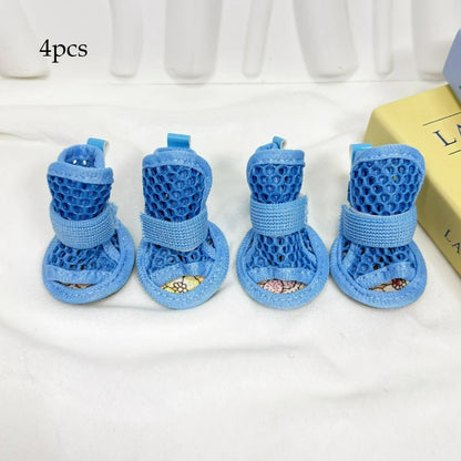 Summer Dog Shoes Non-slip Waterproof Pet Sandals Soft Soles Won't Fall Off Wear-resistant Corgi Small Dog Open-toe Foot Covers