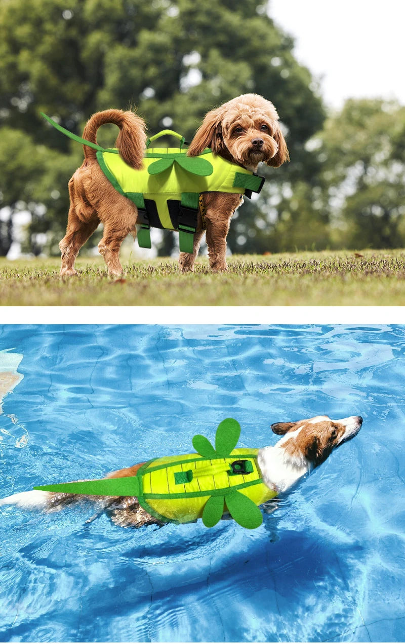 Dog Life Jacket for Swimming Boating Pet Safety Floatation Vest Life Preserver with Rescue Handle For Cats Small Medium Dogs