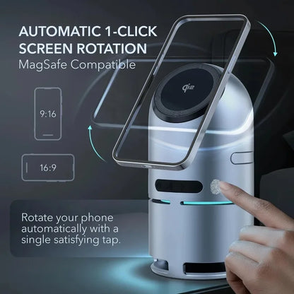Bluetooth Speaker Magnetic Wireless Charger Station with Auto-Rotating for iPhone 17 16 15 14 13 12 Pro Max Apple Watch AirPods