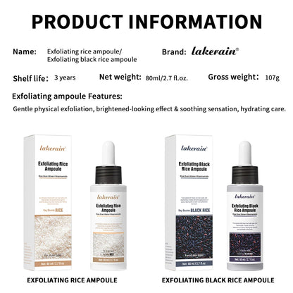 Lakrain Rice Peeling Ampoule Soft Exfoliating Face and Body Scrub Dead Skin Cells Blackhead Remover for All Skin Types  korean skin care