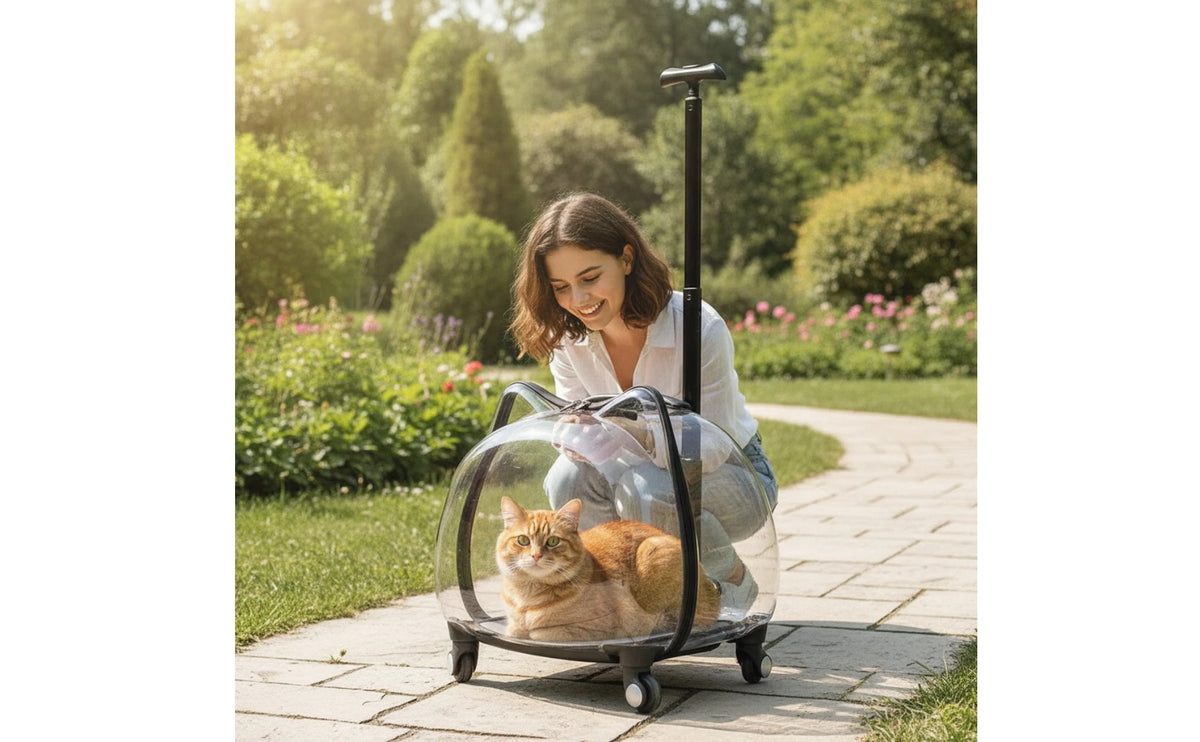 Pet Carrier with Wheels Sturdy Wheeled Pet Carrier Sturdy Small for Cats, Travel, Vet Visits
