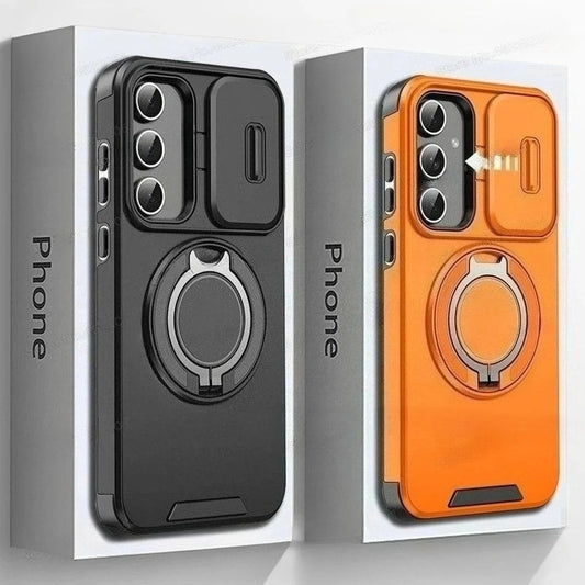 Case For Samsung Galaxy S26 S25 S24 S23 S22 S21 Ultra Plus S25 Edge S25FE S24FE Slide Camera Protect Magnetic holder Armor Cover