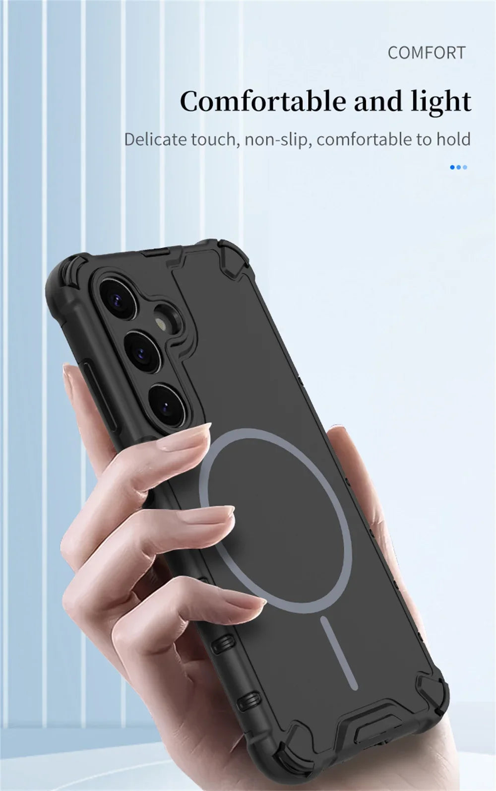 Anti-slip Bumper Armor Magnetic Phone Case For Samsung S24 S25 S26 Plus S23 Ultra A56 A55 A54 A35 A34 A25 A15 For Magsafe Cover