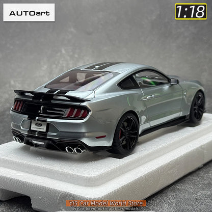 AUTOART New 1/18 scale Ford Mustang Shelby GT500 WHITE SILVER  Sports car model Static display Collection Holiday gift 73097