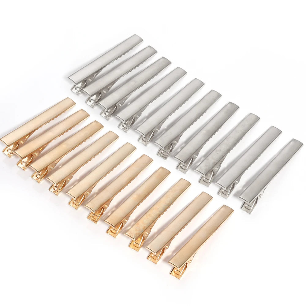 20-50PCS Hair Alligator Clips Metal Single Prong Duck Bill Hair Clips Flat Top with Teeth Curl Clips for Hair Accessories DIY
