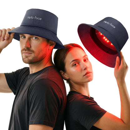 New Bucket Hat Hello Face 336 Pcs LED Hat Helmet Hair Growth Cap for Hair Loss Red Light 660nm Infrared Light 850nm Hair care