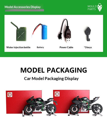 Kawasaki H2R motorcycle scale 1:9  model alloy simulation motorcycle model hand-made ornaments gift