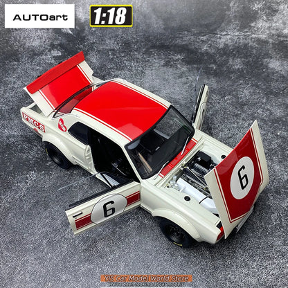 AUTOART Diecast car model 1/18 Nissan skyline GT-R 6#（RACING) 1971 Static display car models