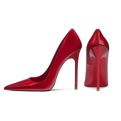 Luxury Red Sole High Heels 12cm, 13cm Pointed Toe Stiletto Elegantly Sexy Party and Wedding Shoes