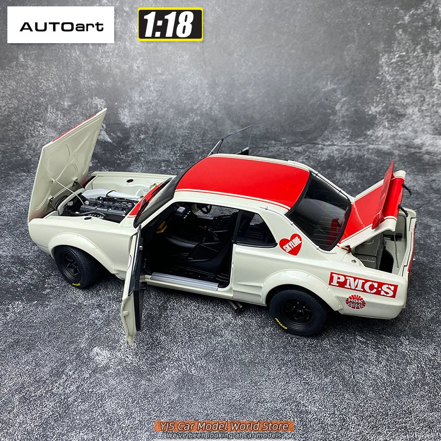 AUTOART Diecast car model 1/18 Nissan skyline GT-R 6#（RACING) 1971 Static display car models