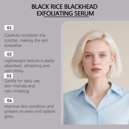 eelhoe Black & White Rice Exfoliating Serum Set BHA Niacinamide Pore Minimizing & Brightening Blackhead Whitehead Remover Skincare Set