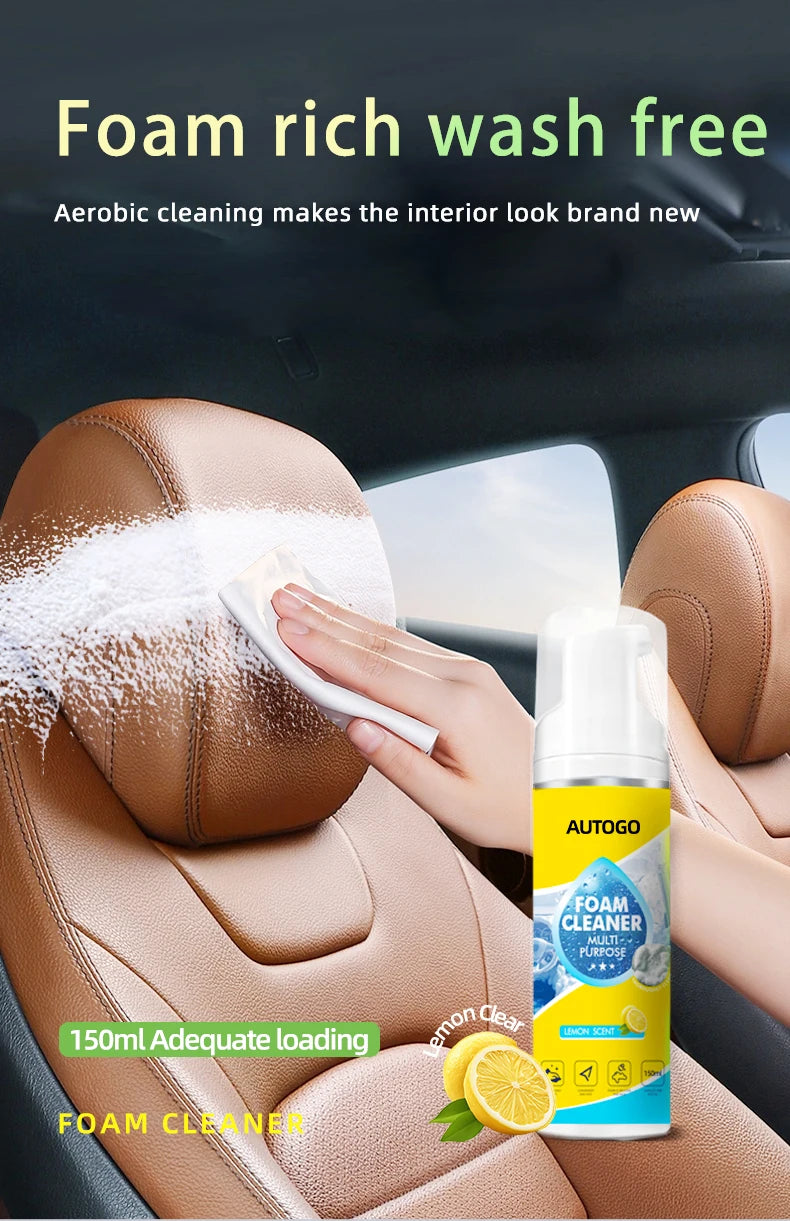 AUTOGO Multi-Functional Foam Cleaner, Powerful Stain Remover, Car Interior Leather Seat Cleaner, Special for White Shoes