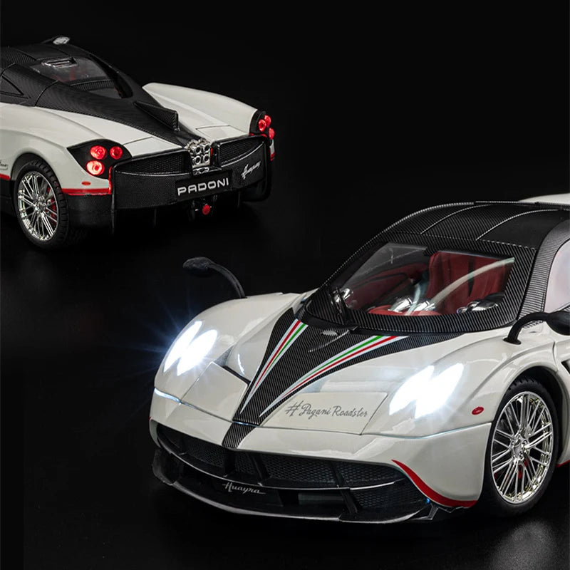 Pagani Huayra Dinastia 1:18 Alloy Racing Car Model Diecasts Metal Sports Car Vehicles Model Simulation Sound Light Kids Toy Gift