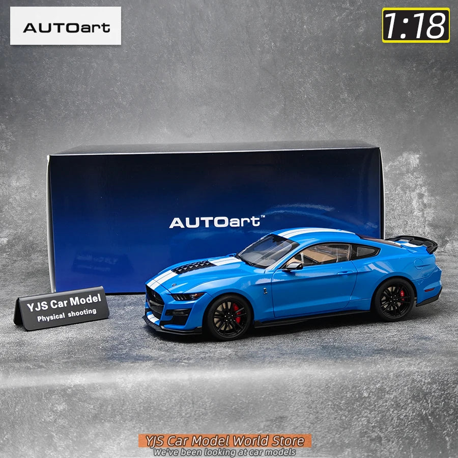 AUTOART New 1/18 scale Ford Mustang Shelby GT500 WHITE SILVER  Sports car model Static display Collection Holiday gift 73097