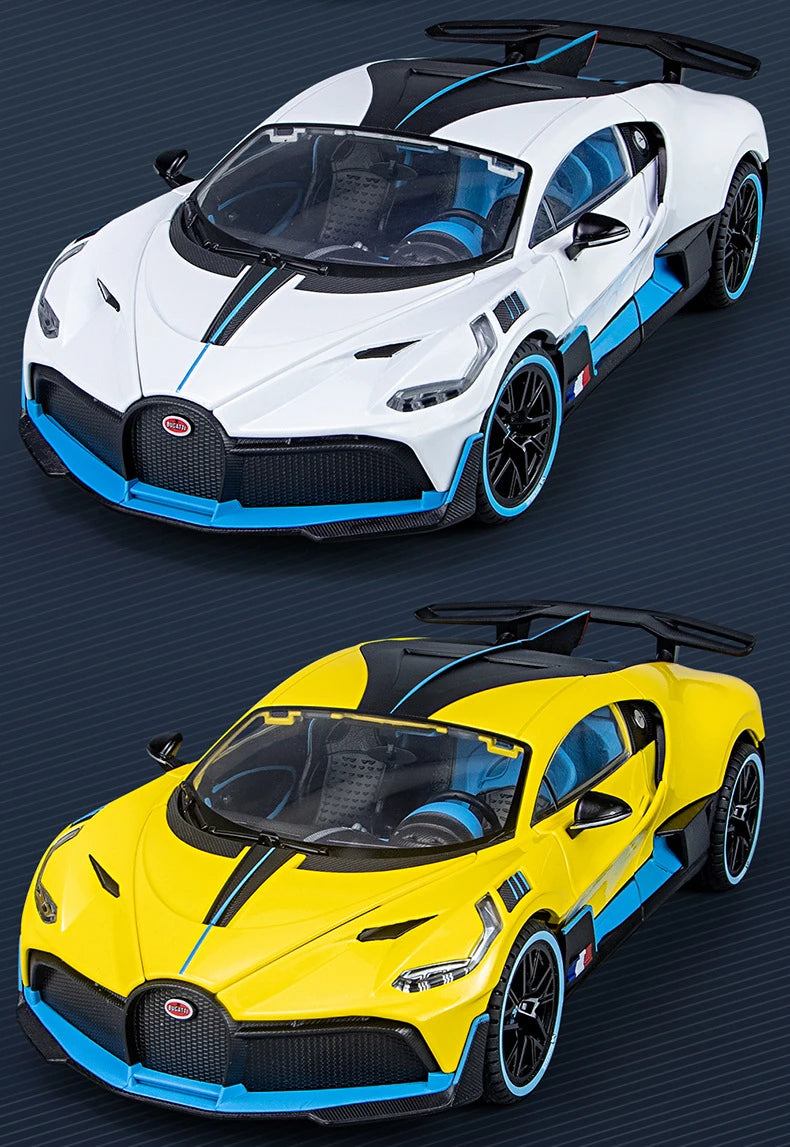 Large Size 1/18 Bugatti DIVO Alloy Sports Car Model Diecasts Metal Toy Vehicles Car Model Simulation Sound Light Gifts
