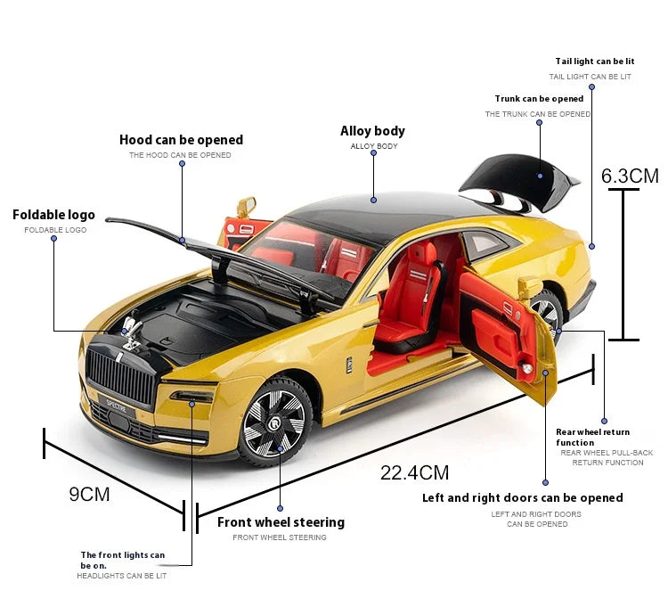 Rolls-Royce Shining 1:24 Alloy Model Toy Vehicle, Best Collection for Vehicle Enthusiasts, Gifts
