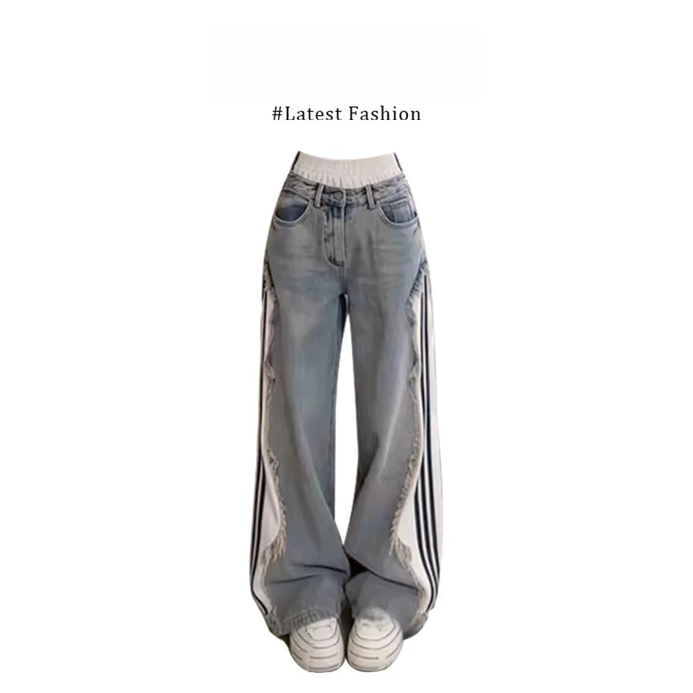 Parkyeon Women's Sleeveless Vest Top Summer Casual Wear with Jeans Set Waist-Cinching Design Comfortable Loose Fit Fashionable