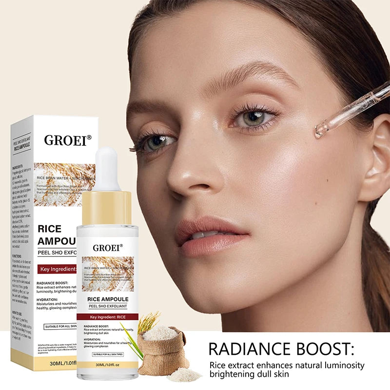 Hoygi Peel Shot Ampule Set Rice Toner Moisturizing Facial Essence Glowing Skin Water-oil Balancing Essence Revitalizing Skin Dullness