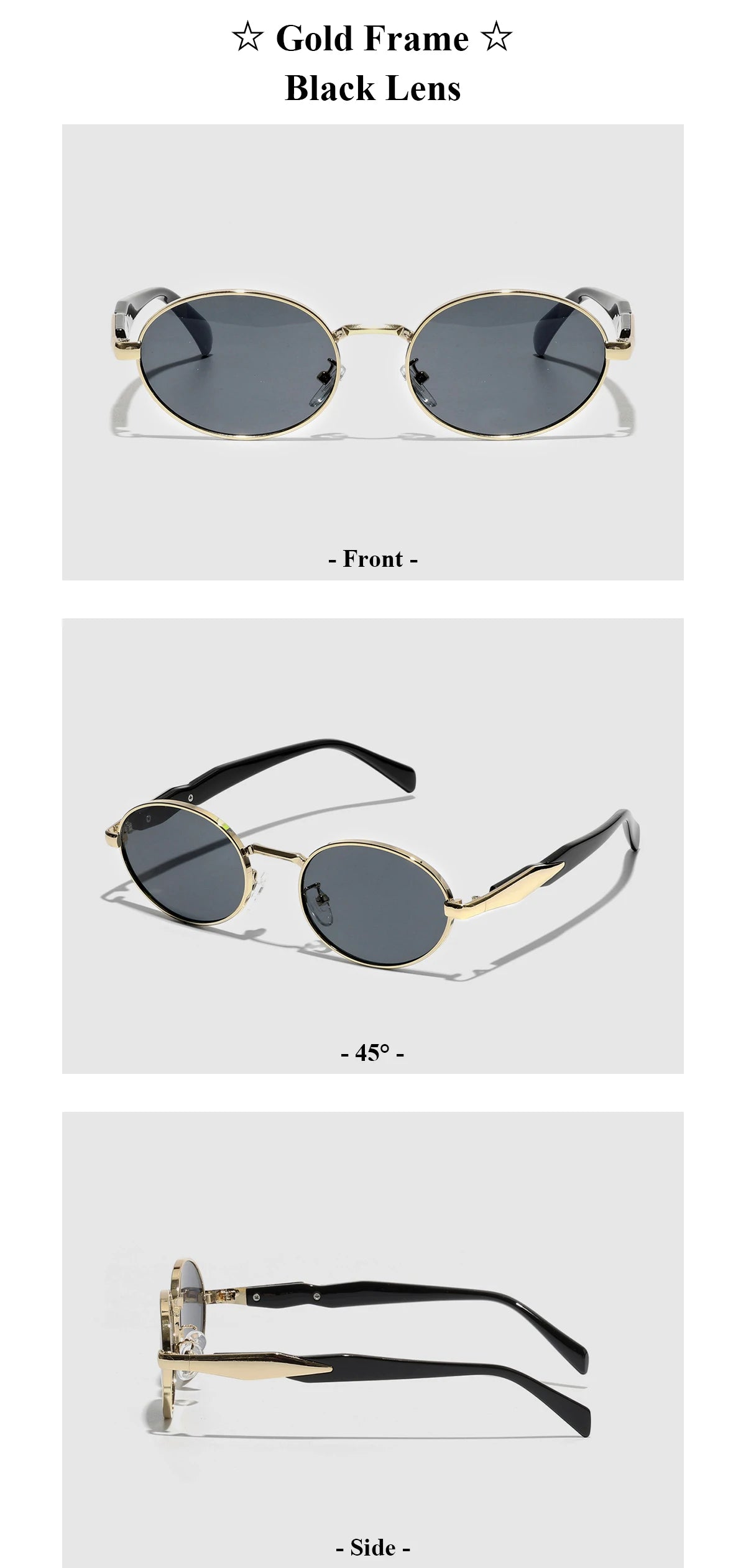 Ruiao 2026 Fashion Oval Sunglasses for Women Luxury Designer Metal Frame UV400 Sun Protection Shades Brand New Arrival Eyewear