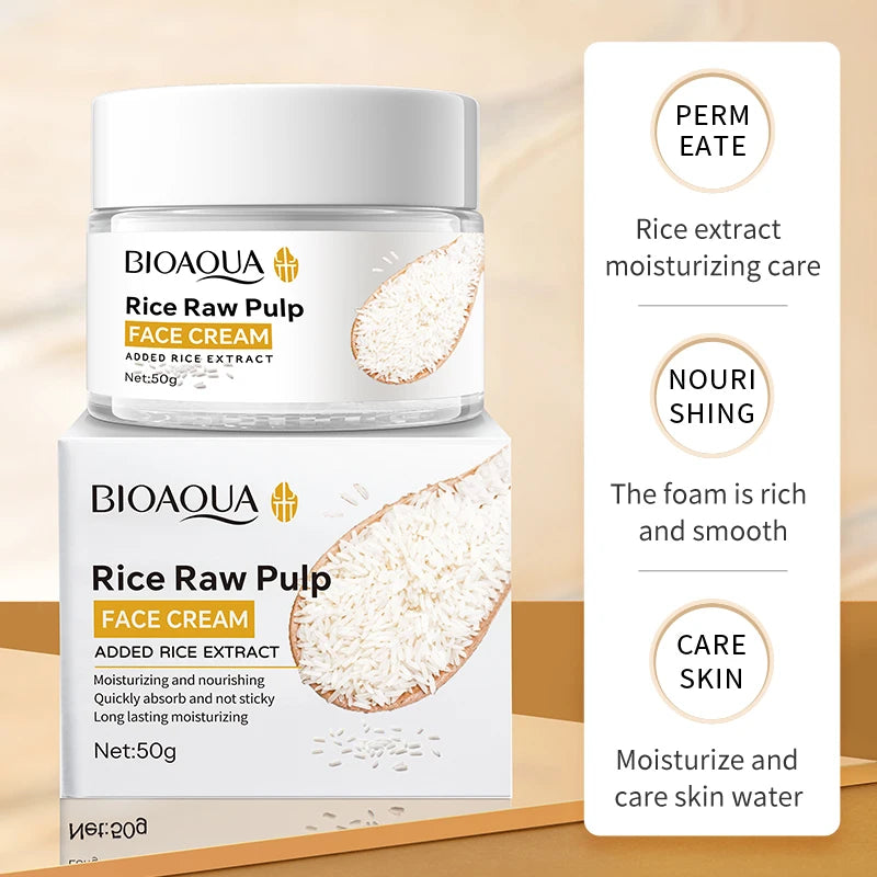Rice Puree Face Cream Moisturizing Hydrating Whitening Face Cream Original Korean Face Beauty Skincare