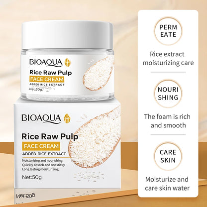Rice Puree Face Cream Moisturizing Hydrating Whitening Face Cream Original Korean Face Beauty Skincare