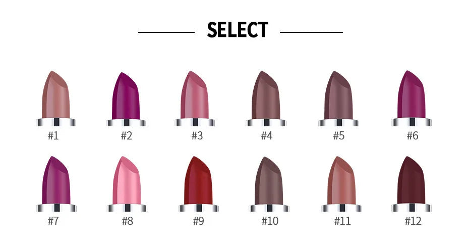 HANDAIYAN 12-color matte velvet lipstick long-lasting waterproof non-stick cup does not fall color lipstick lipstick