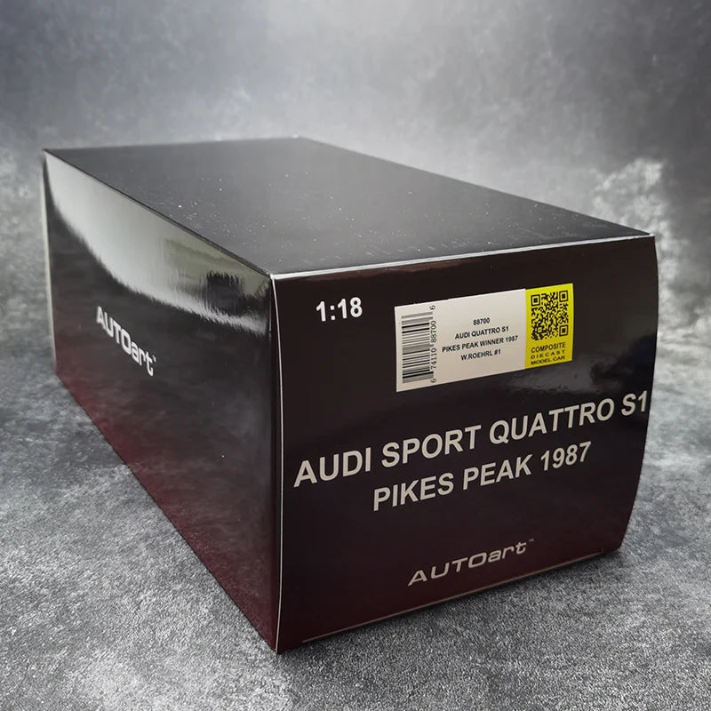 AUTOART 1/18 Audi Sport Quattro S1 Pikes Peak 1987 #1  Racing car model Car model Static ornament Collect Metal material