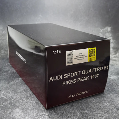 AUTOART 1/18 Audi Sport Quattro S1 Pikes Peak 1987 #1  Racing car model Car model Static ornament Collect Metal material