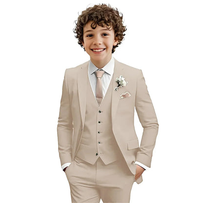 Multi-colors Boys Suit Set 3 Pieces Formal Outfit For Wedding Elegant Notched Lapel Kids Slim Fit Suits Party Tuxedo 2-20T
