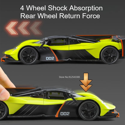 Valkyrie GT-R50 Sports 1:24 Car Model Toy Diecast Alloy Doors Opened Sound Light Supercar Collectible Ornaments Toy Gifts