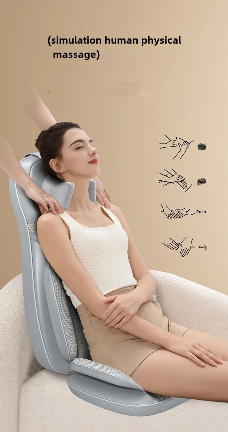 5 Vibrations Waist Hips Electric Back Massager Cervical Massage Chair Seat Cushion for Body Shiatsu Heated Kneading Relaxarion