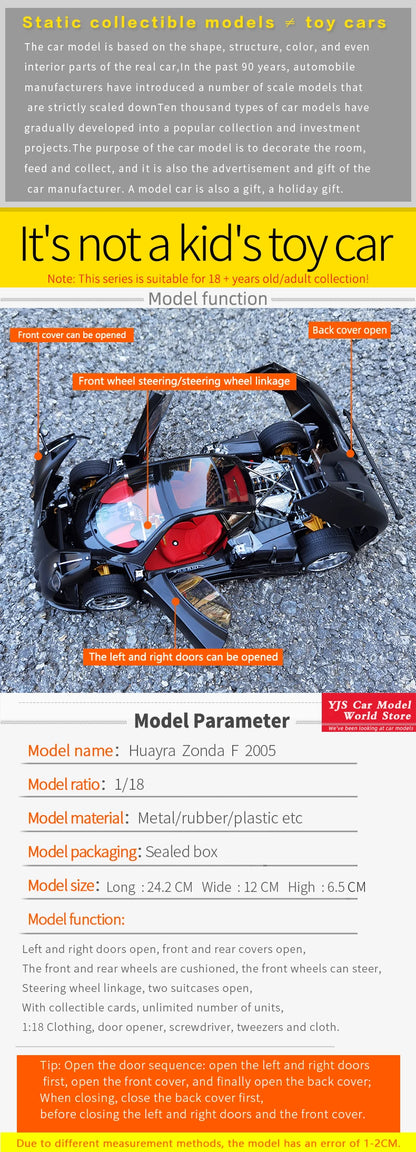 Almost Real 1:18 Pagani zonta Zonda F 2005 Geneva Motor Show car model alloy collection gift to friends and family