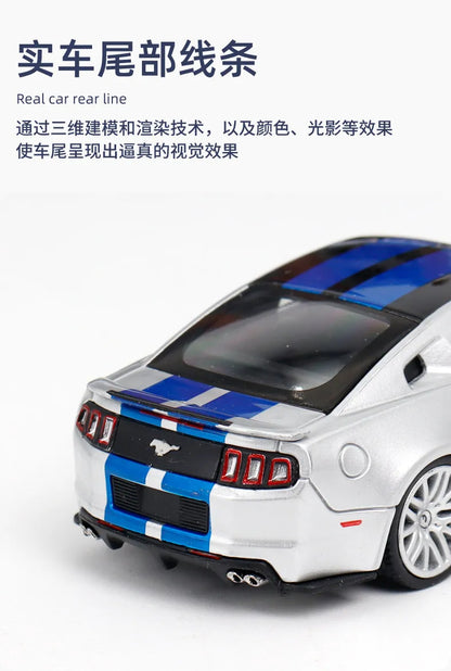 GDO & DCM 1:64 Ford Mustang GT NFS Silver Blue Need for Speed Movie Edition Alloy Car Model