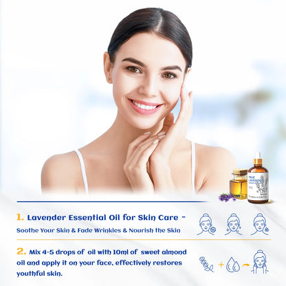 HIQILI 100% Pure Lavender Essential Oil 100ML Aromatherapy Diffuser Oil for Sleep Relaxation Diffuser Massage Skin Care