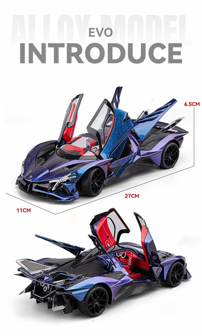 Apollo Project EVO Alloy Sports 1:18 Car Model Diecast Metal Concept Racing Car Vehicle Model Sound and Light Toy Gift