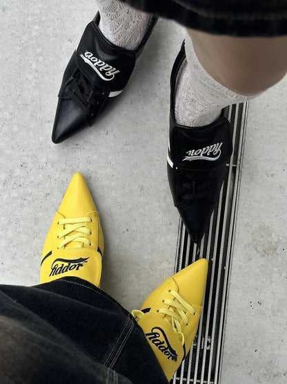 Ins Design Women's Sports High-heeles College Students Pointed Mesh Strap Sport Single Shoes Strap Temperament High Heels Female