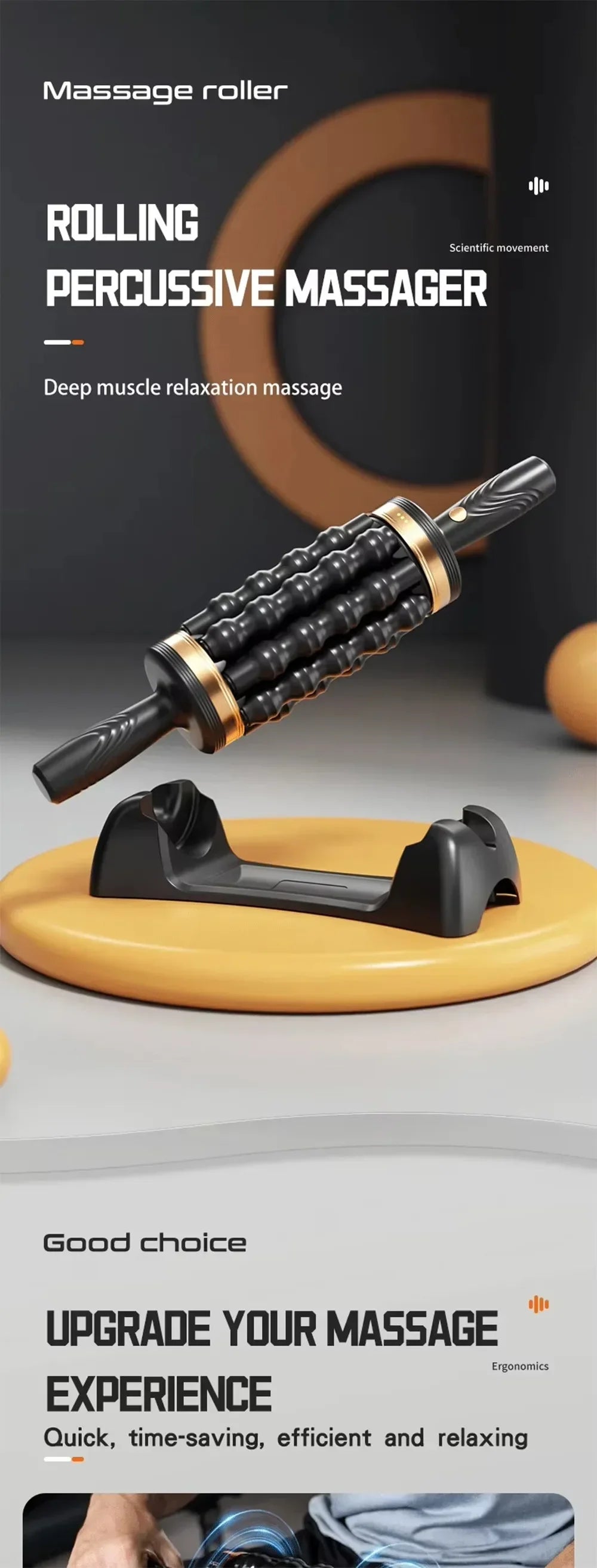 Hand Held Massager Relax Stress Massager for Muscle Rolling Percussive Massager Powered Muscle Roller Massager Whole Body Relax