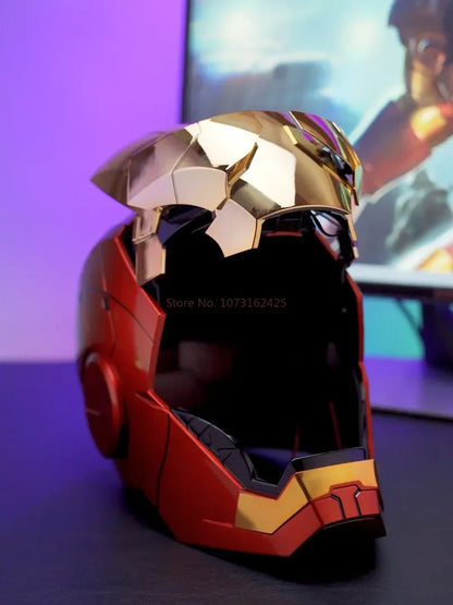 New AutoKing 1/1 Mk5 Iron Man Helmet Cosplay Voice Control Eyes with Light Model Toys for Adult Electric Wearable Gift