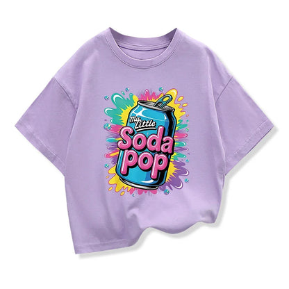 Kids Short-Sleeve t shirts My Little Soda Pop Children's Summer Pure Cotton Loose Tees Boys Girls Casual Tee Tops