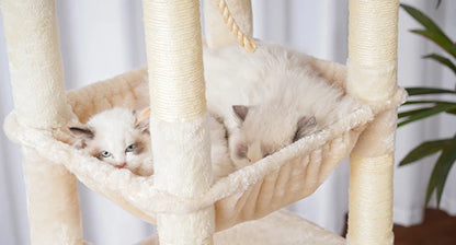 Heybly Cat Tree for  20lbs Heavy Duty,60 inches XXL Cat Tower for Indoor Cats, Multi-Level Furniture Condo with Big Padded Plush